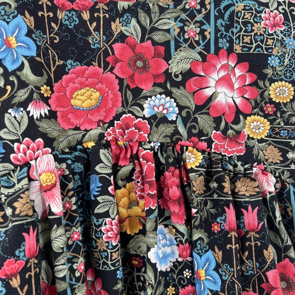 Handmade boho chic cottagecore whimsical art inspired Long Floral Dress L XL - Picture 7 of 15